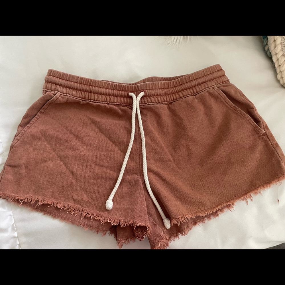 Aeire Drawstring Shorts Nwot Size Xs Rust Colored - image 1